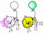 * NEW * CC Designs - C.C. Designs Balloon Peep Rubber Stamps