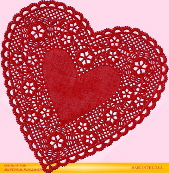 *NEW* 4" Red Heart Doily - Die Cut