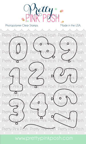 Pretty Pink Posh - Balloon Numbers Stamp Set
