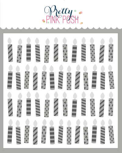 Pretty Pink Posh - Layered Candles Stencil (3 Layer)