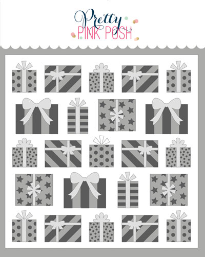 Pretty Pink Posh - Layered Presents Stencil (3 Layer)
