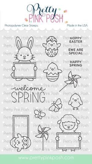 Pretty Pink Posh - Easter Signs Stamp Set WITH MATCHING DIE