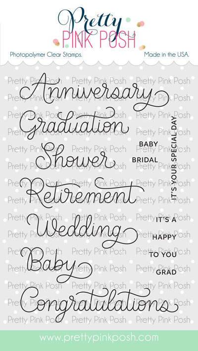 Pretty Pink Posh - Celebration Scripts Stamp Set