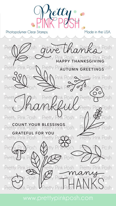 Pretty Pink Posh - Woodland Thanks STAMP AND MATCHING DIE (SB5)