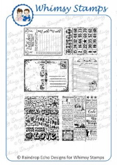 Whimsy Stamps - Mini Backgrounds - Sentiments Collection