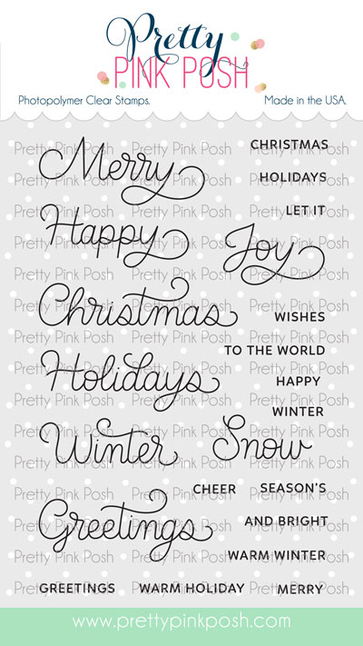 Pretty Pink Posh - Holiday Scripts Stamp Set