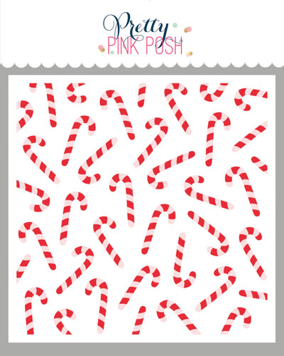 Pretty Pink Posh - Layered Candy Canes Stencil (2Lyr)