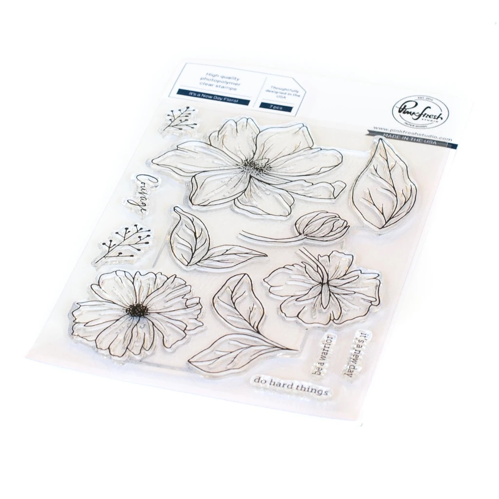 Pinkfresh Studio - It's a New Day Floral stamp set