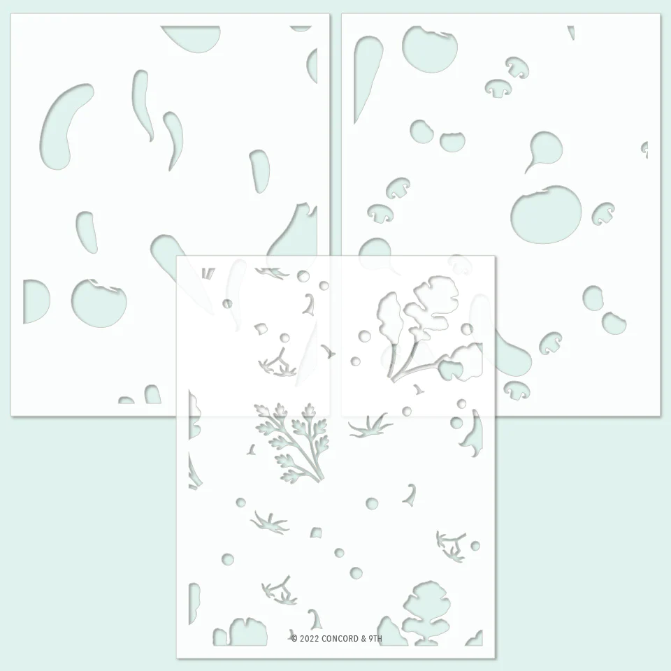Concord & 9th - Garden Grown Stencil Pack (3) 4.75 x 6