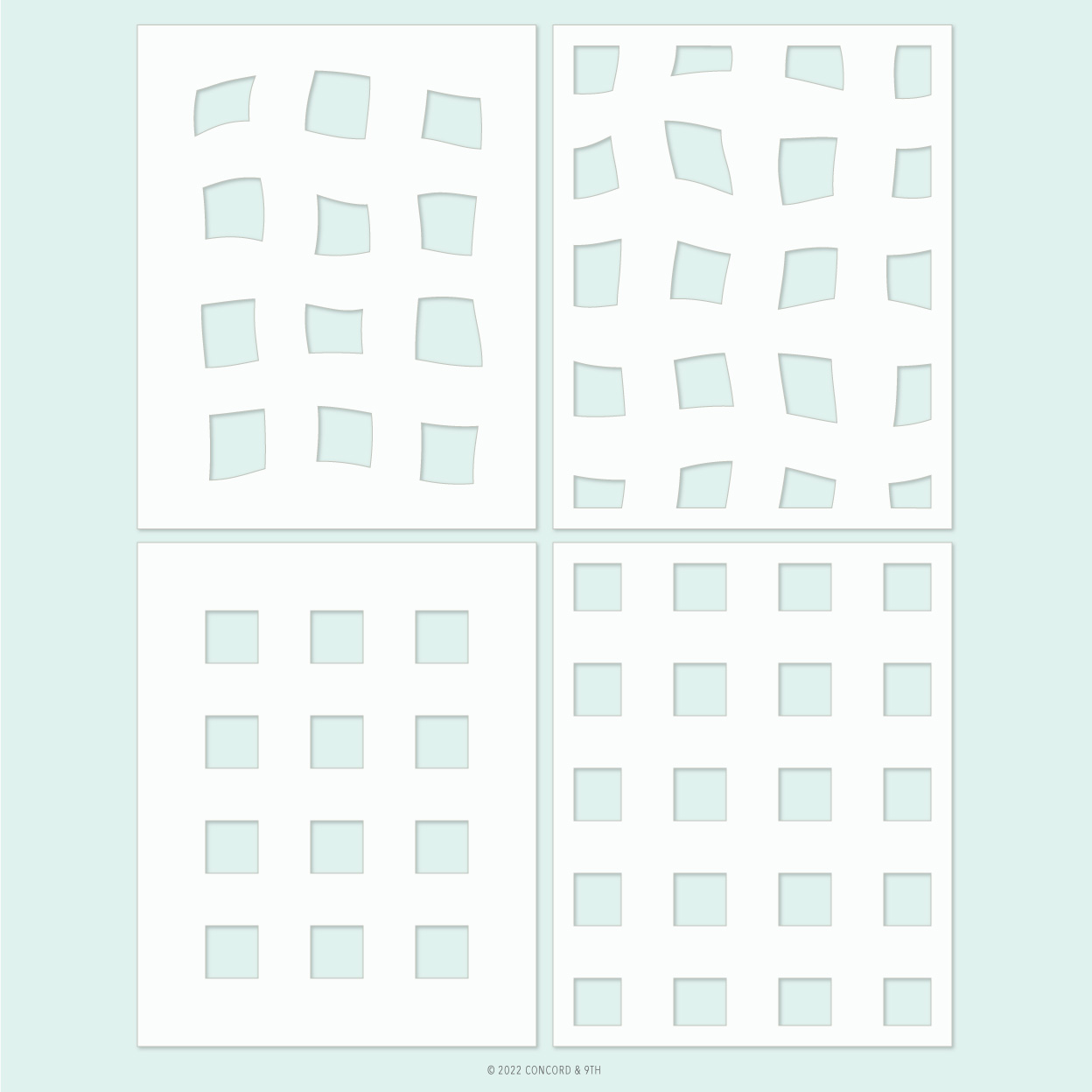 Concord & 9th - Checkered Stencil Pack (4 qty.; 4.75 x 6)