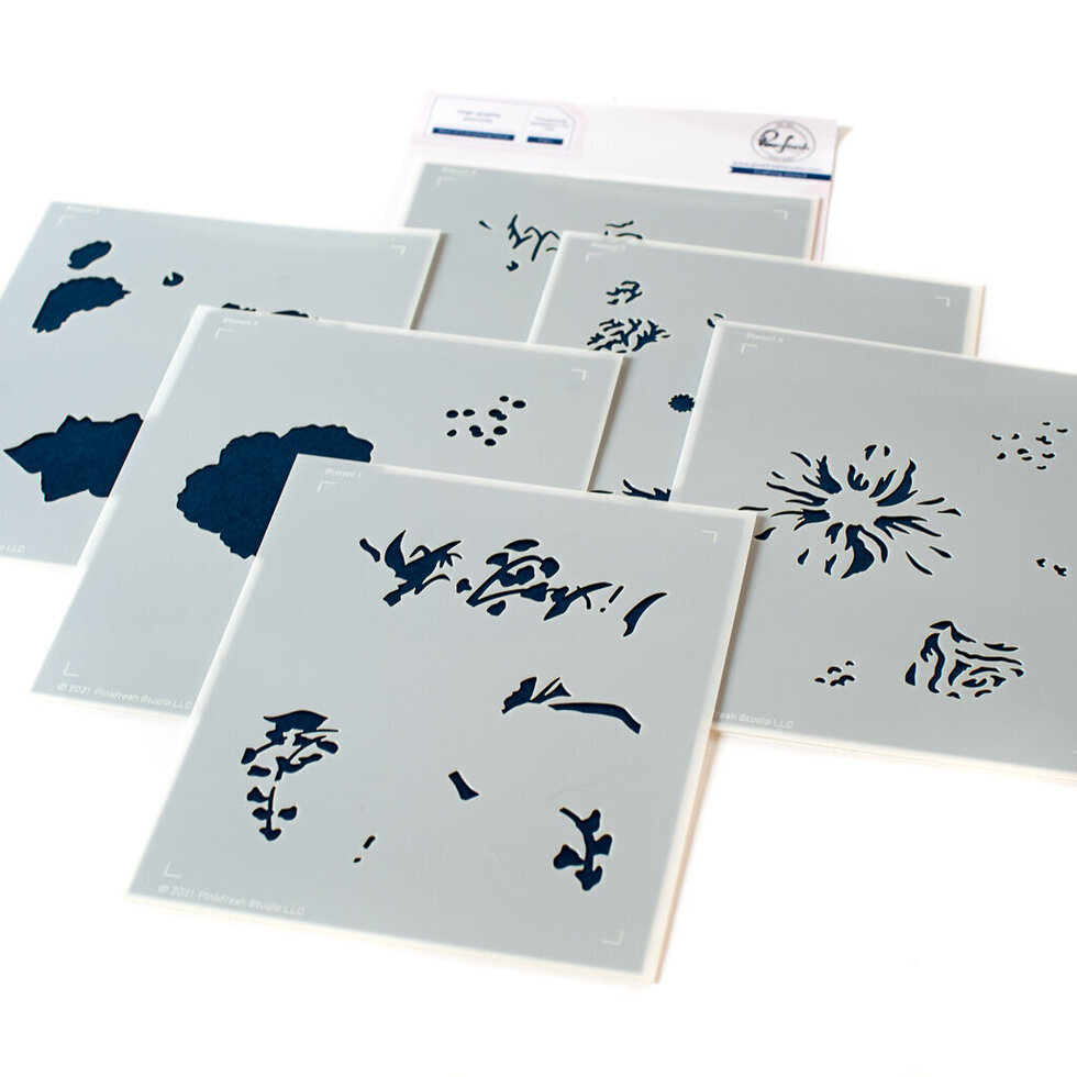 Pinkfresh Studio - Best of Everything Floral layering stencil