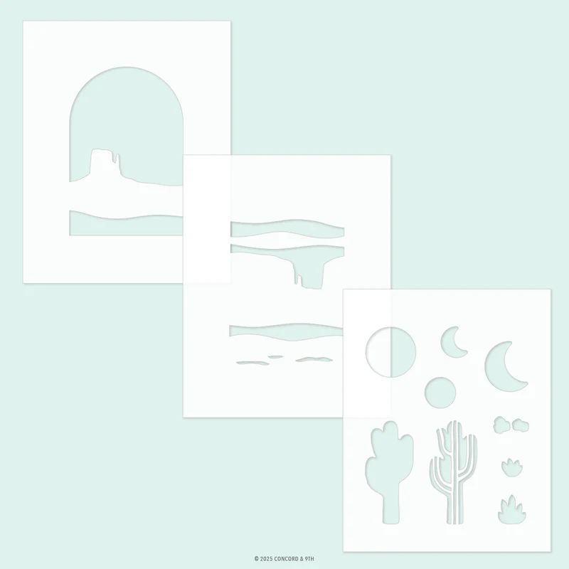 Concord & 9th - Desertscape Stencil Pack (3 qty; 4.75 x 6)
