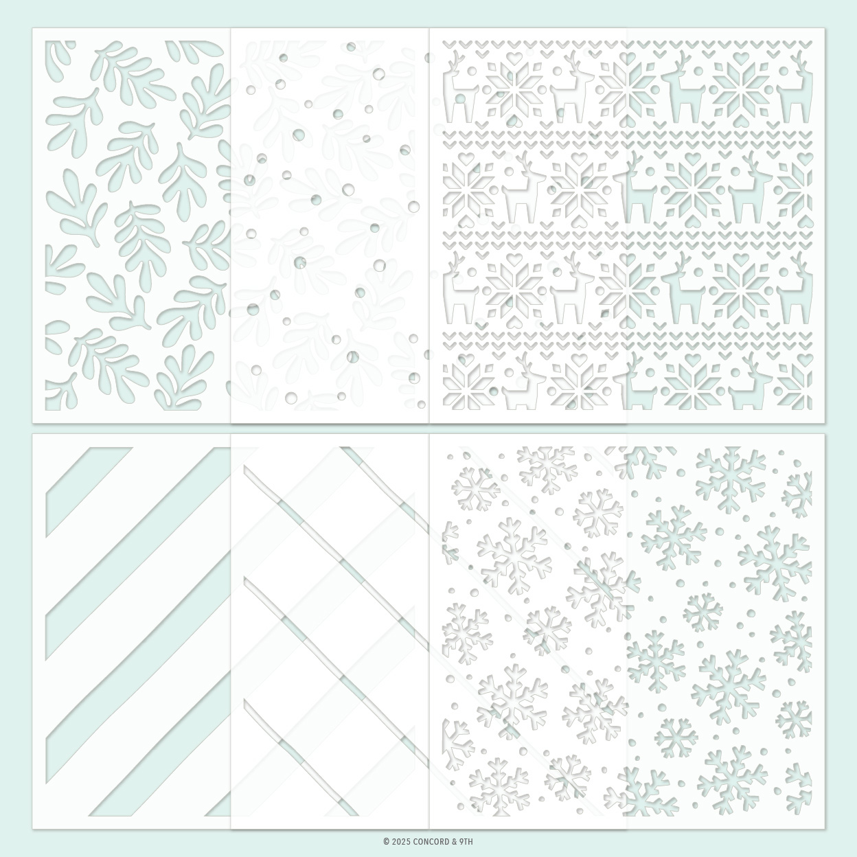 *NEW* - Concord & 9th - Merry Mix Stencil Pack (6 qty; 6 x 6)