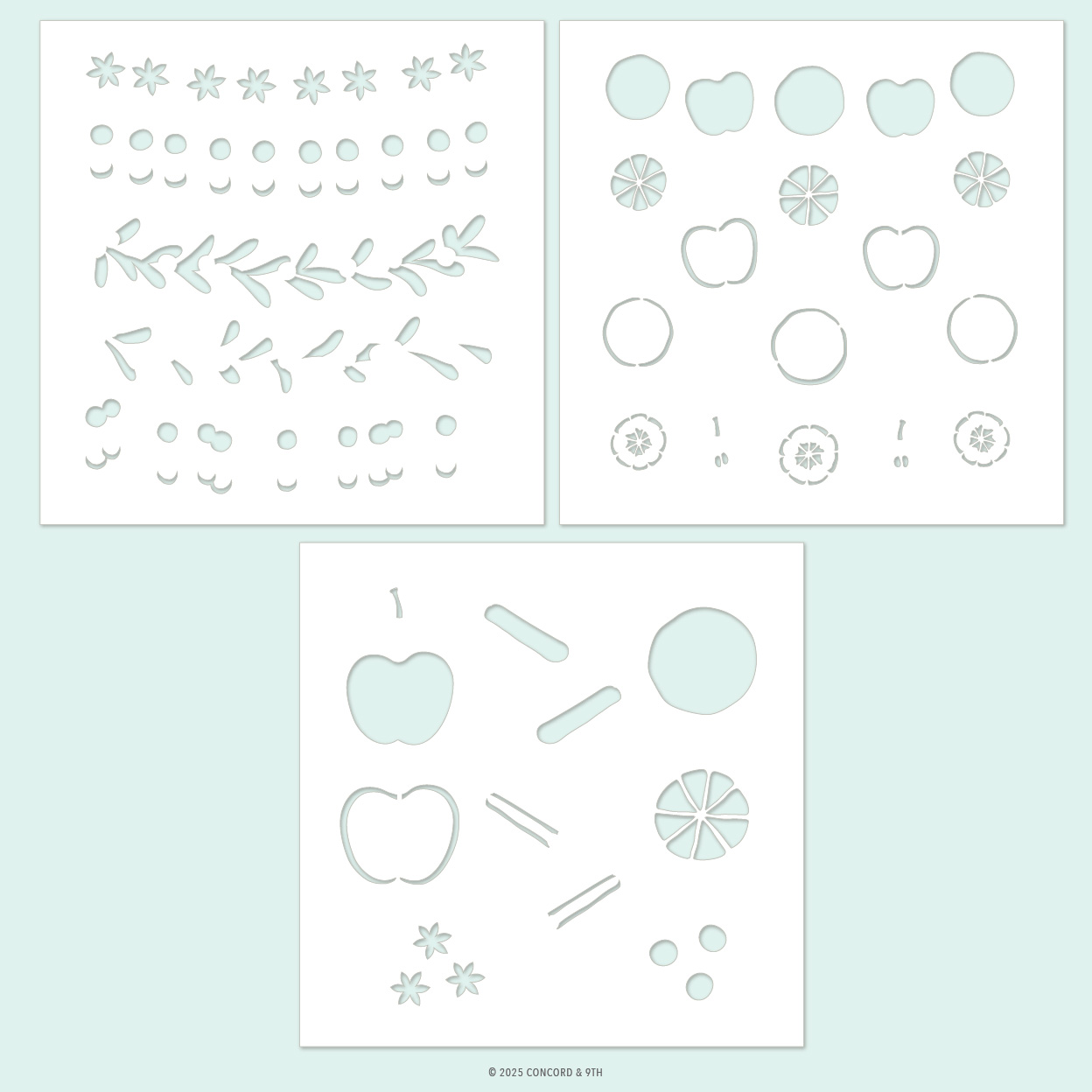 **NEW* - Concord & 9th - Citrus & Spice Stencil Pack (4 qty; 6 x 6)