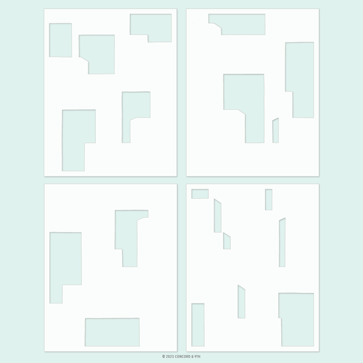 **NEW* - Concord & 9th - City Block Stencil Pack (4 qty: 4.75 x 6)