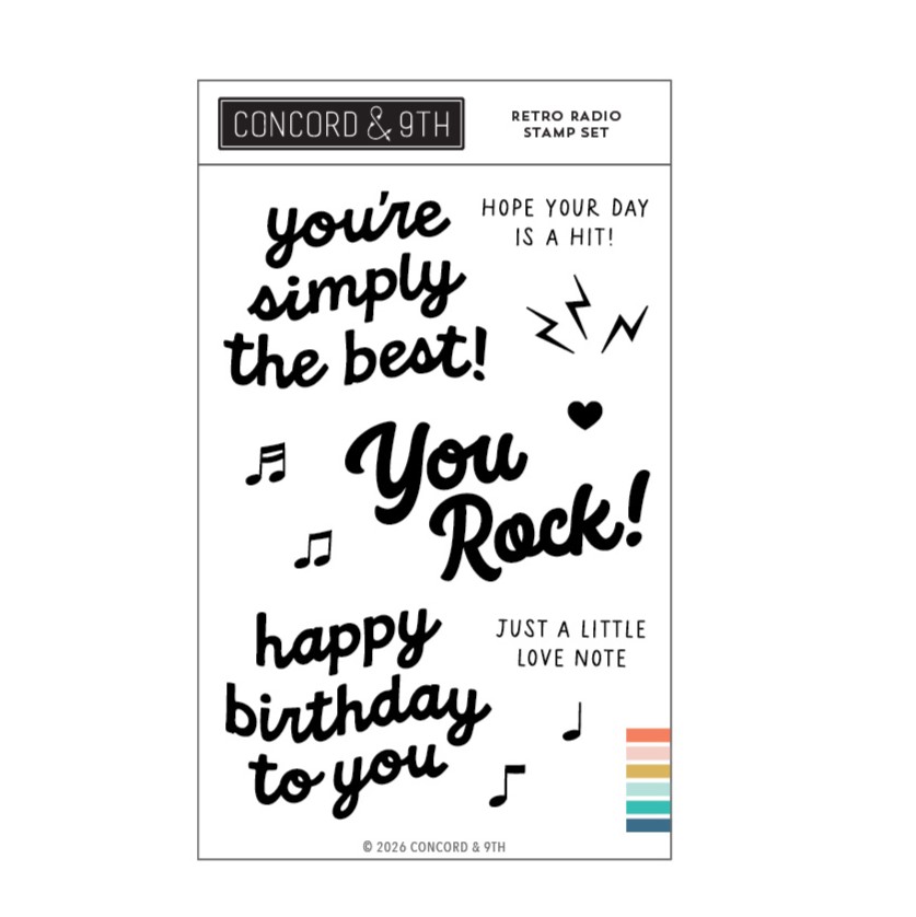 ***NEW* - Concord & 9th - Retro Radio Stamp Set (4" x 6")