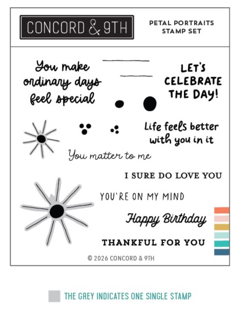 **NEW* - Concord & 9th - Petal Portraits Stamp Set (4 x 4)