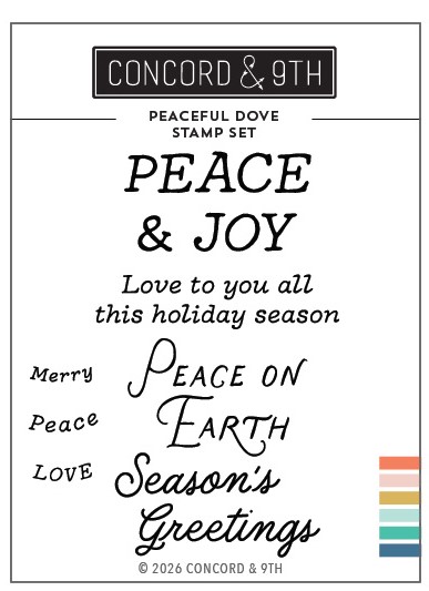 **NEW* - Concord & 9th - Peaceful Dove Stamp Set (3 x 4)