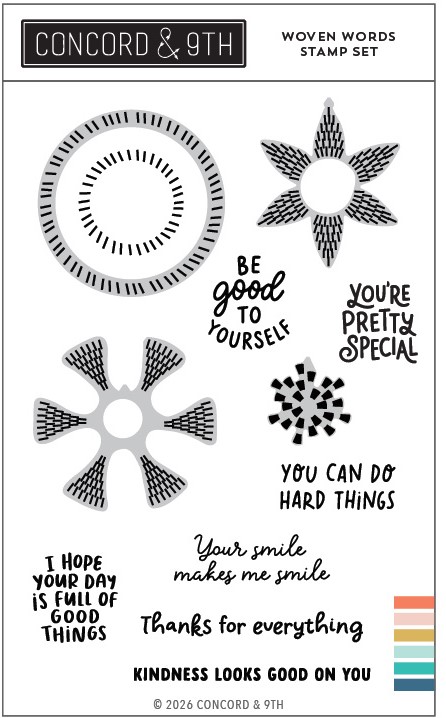 **NEW* - Concord & 9th - Woven Words Stamp Set (4 x 6)