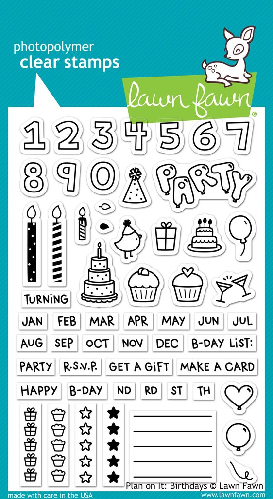 Lawn Fawn - Stamps - Plan on It: Birthdays