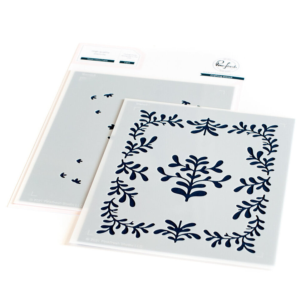 Pinkfresh Studio - Sweet Leaves Frame layering stencils - DISCONTINUED