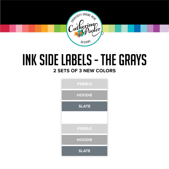 Catherine Pooler - The Three NEW Grays Ink Pad Side Labels