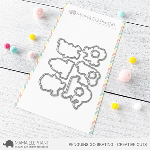 Mama Elephant - Penguins Go Skating - Creative Cuts