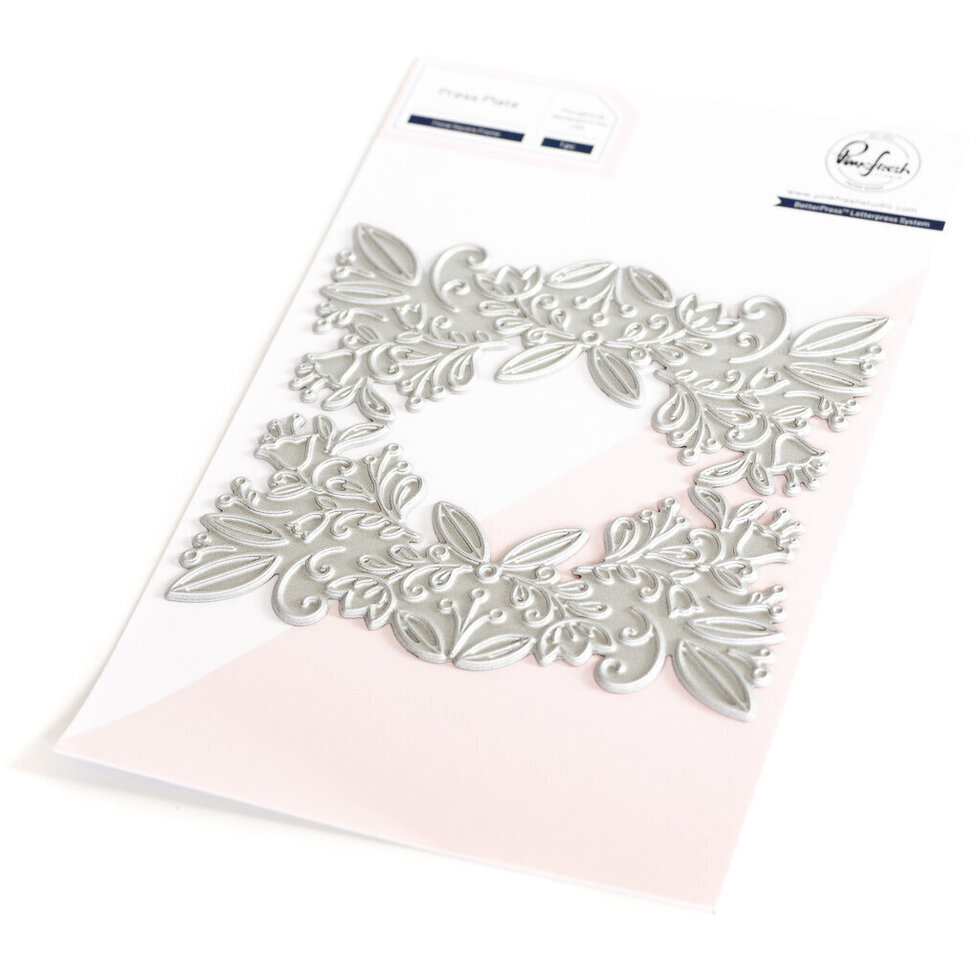 Pinkfresh Studio - Floral Square Frame press plate - DISCONTINUED