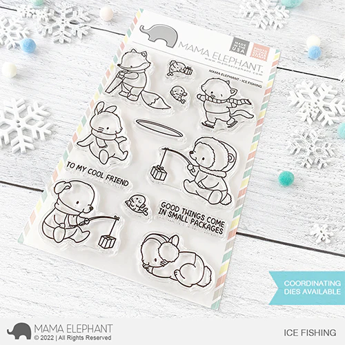 Mama Elephant - ICE FISHING with matching DIE