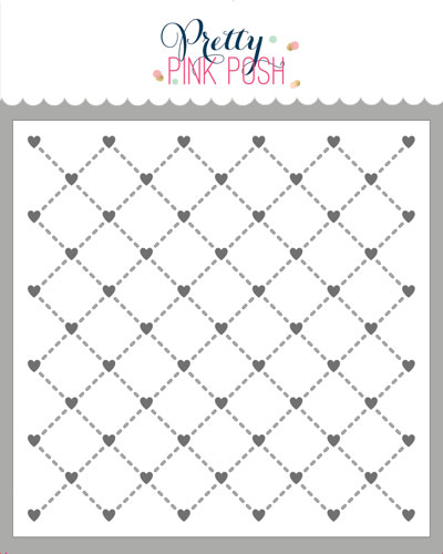 Pretty Pink Posh - Layered Heart Lattice Stencil (2Lyr)