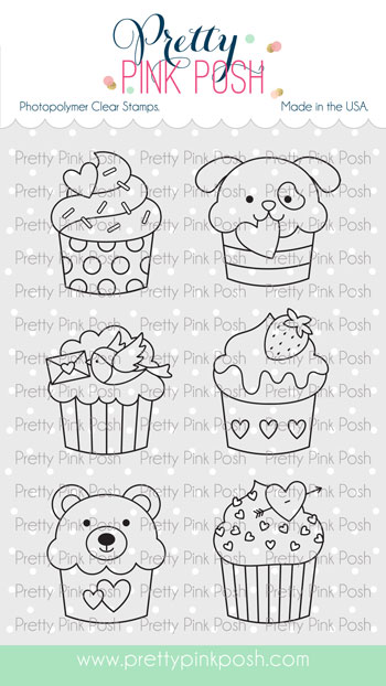 Pretty Pink Posh - Valentine Cupcakes Stamp Set