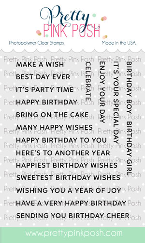 Pretty Pink Posh - Sentiment Strips - Birthday Stamp Set