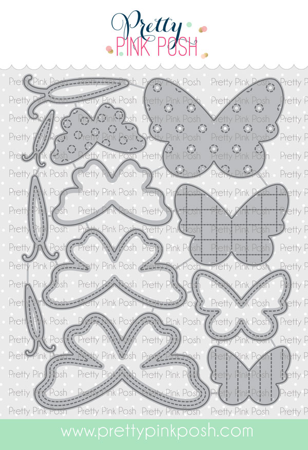Pretty Pink Posh - Stitched Butterflies Dies