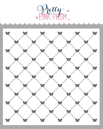 Pretty Pink Posh - Layered Butterfly Lattice Stencil (2 Lyr)