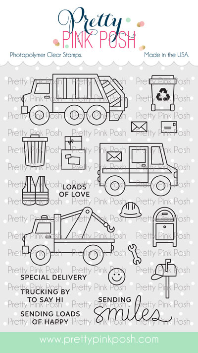 Pretty Pink Posh - Utility Vehicles Stamp Set