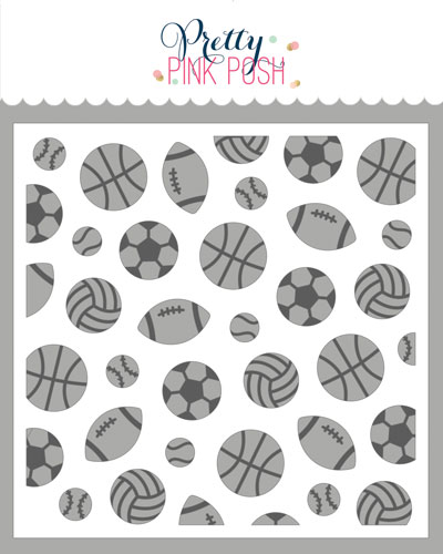 Pretty Pink Posh - Layered Sports Balls Stencil (2 Lyr)