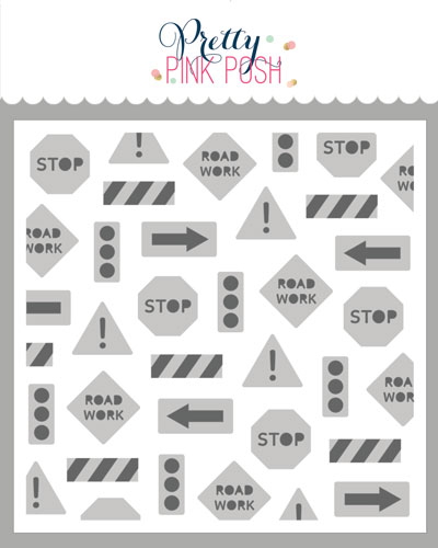 Pretty Pink Posh - Layered Street Signs Stencil (2 Lyr)