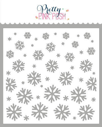 Pretty Pink Posh - Cascading Snowflakes Stencil