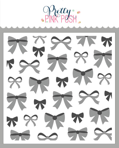 Pretty Pink Posh - Layered Bows Stencil (2 Lyr)