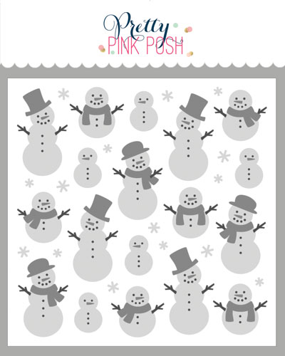 Pretty Pink Posh - Layered Snowmen Stencil (3 Lyr)