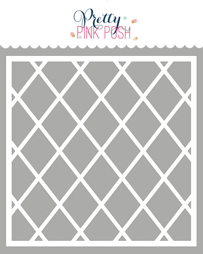 Pretty Pink Posh - Diamond Grid Stencil