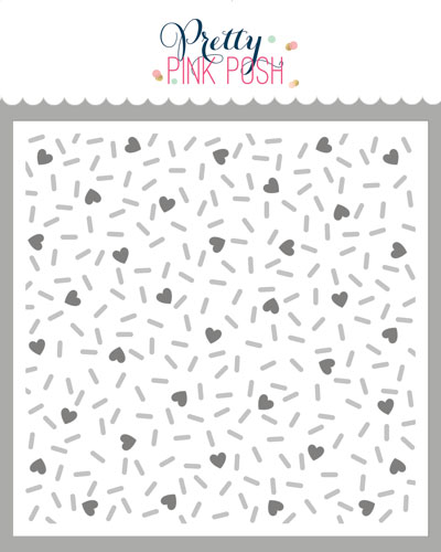 Pretty Pink Posh - Layered (2) Heart Sprinkles Stencil