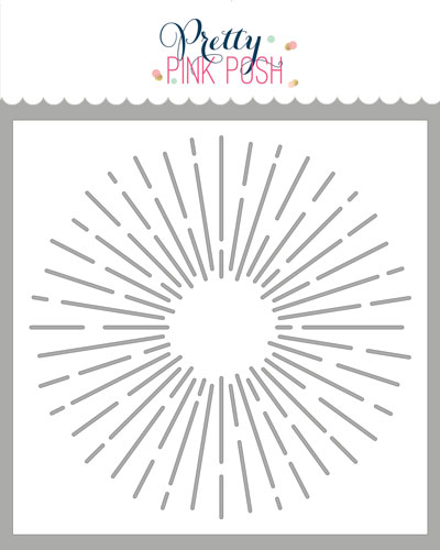 Pretty Pink Posh - Line Burst Stencil