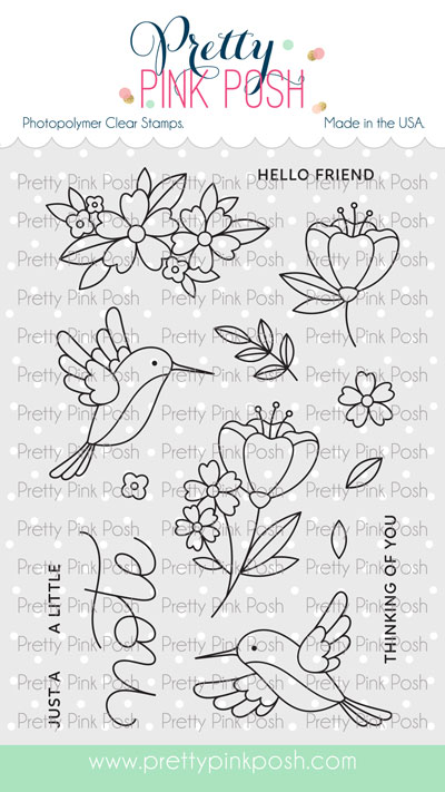 Pretty Pink Posh - Hummingbird Floral Stamp Set