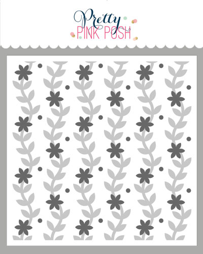 Pretty Pink Posh - Layered Blooming Vines Stencils (2 Lyr)