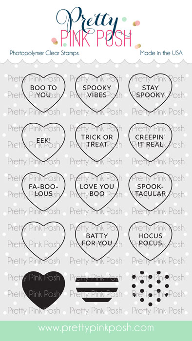 Pretty Pink Posh - Halloween Candy Hearts Stamp Set