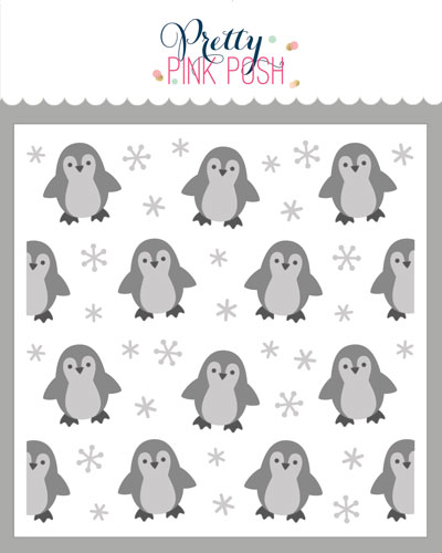**NEW* - Pretty Pink Posh - Layered Penguins Stencil (3 Lyr)
