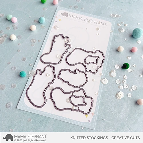 **NEW* - Mama Elephant - Knitted Stockings - CC