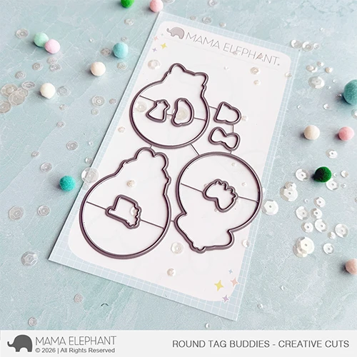 **NEW* - Mama Elephant - Round Tag Buddies - CC