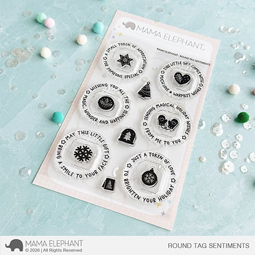 **NEW* - Mama Elephant - ROUND TAG SENTIMENTS